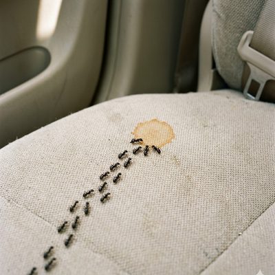 車内シートのアリの行列