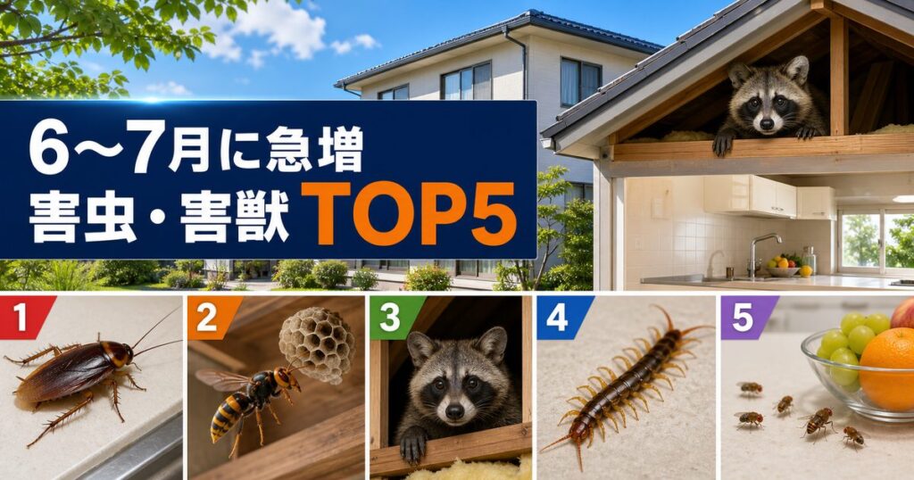 6〜7月に急増する害虫・害獣トラブルTOP5
