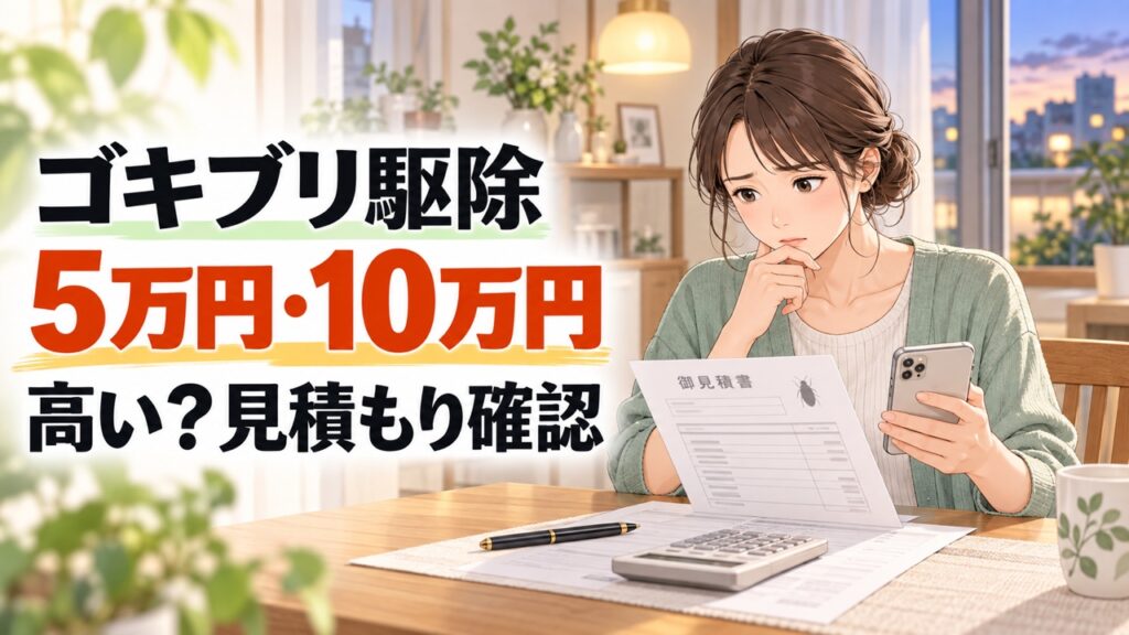 ゴキブリ駆除5万円・10万円は高いか見積もりを確認する人