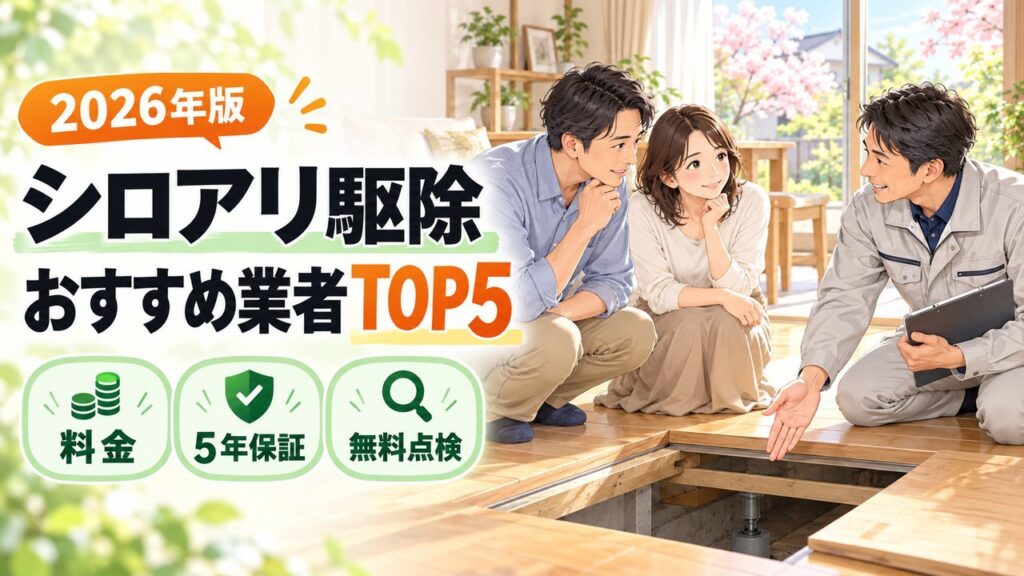 シロアリ駆除おすすめ業者TOP5 2026年版のアイキャッチ