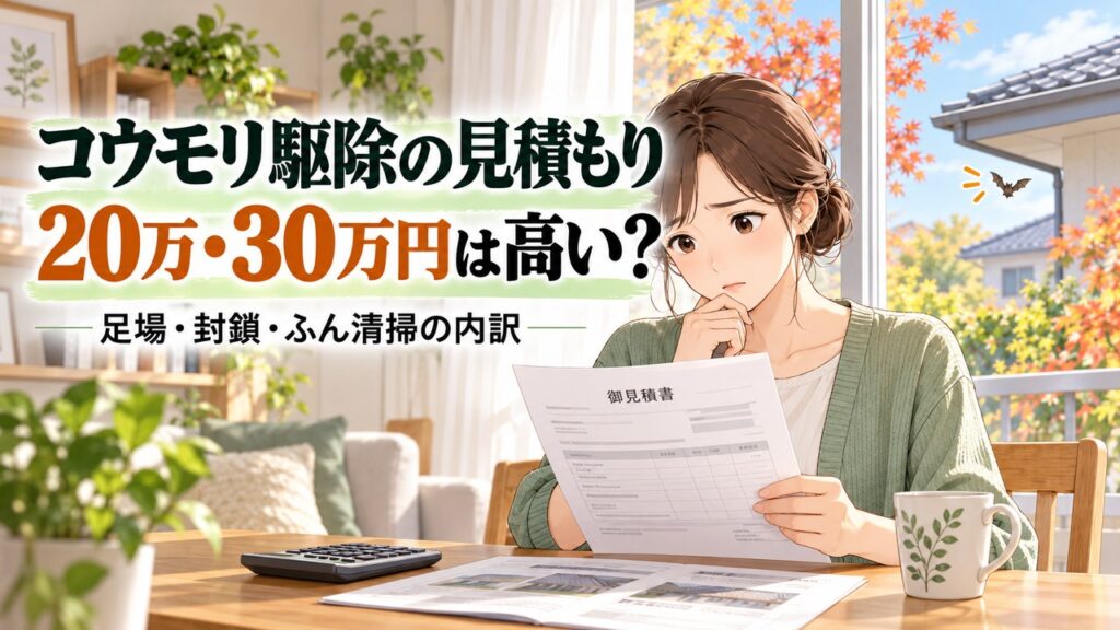 コウモリ駆除の見積もり20万・30万円を見て迷う人